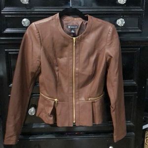 light brown leather jacket